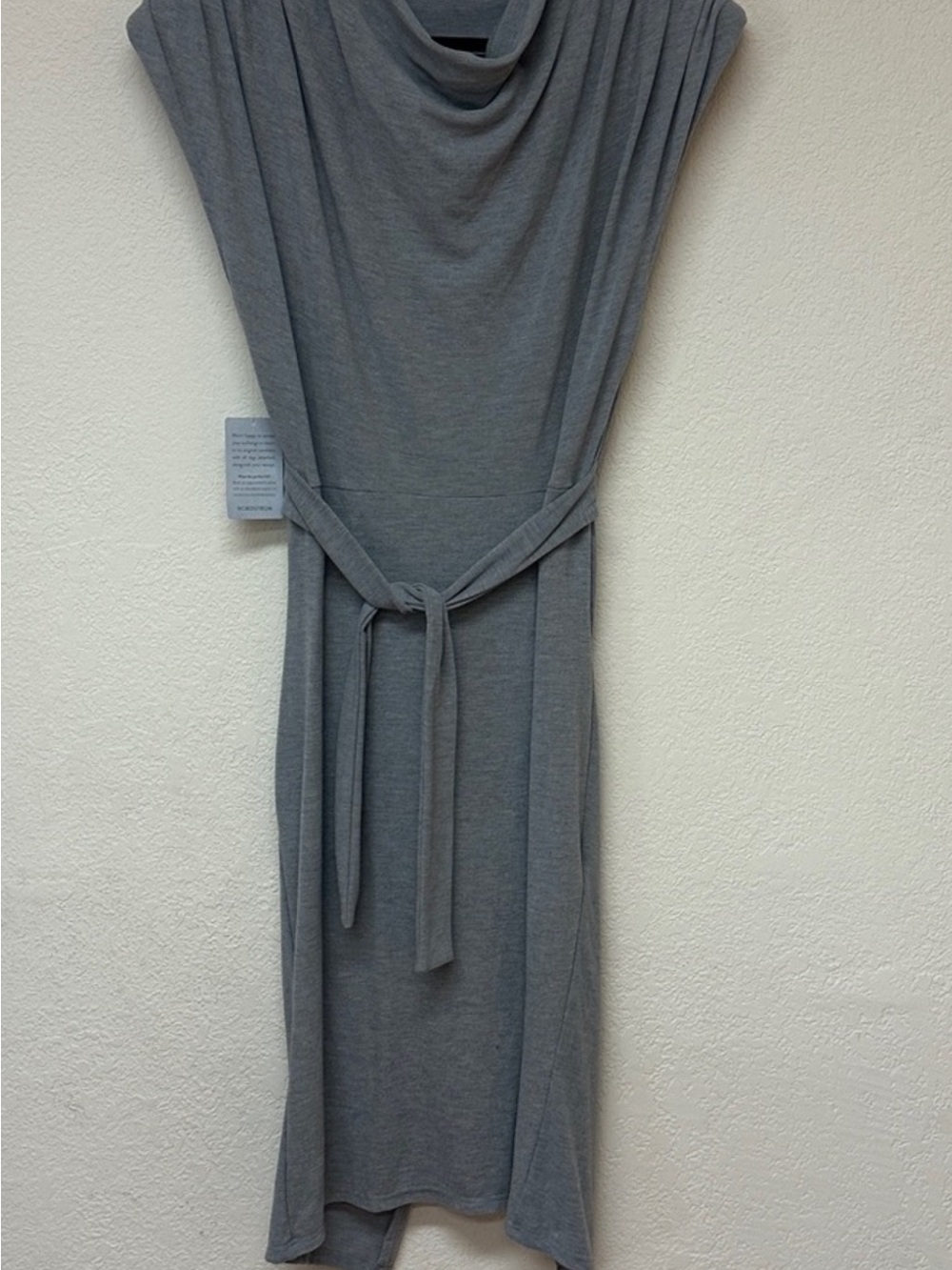 Lavish lounge Gray dress with open back and cowl neck